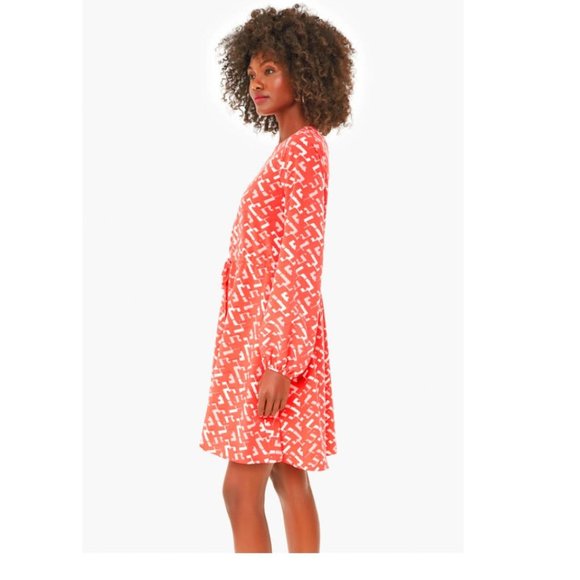 Pomander Place Small Red Chain Colette Long Sleeve Dress EUC - Picture 2 of 9